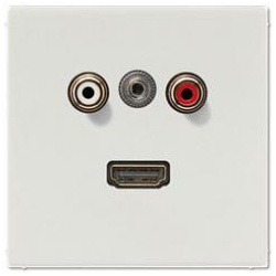 Jung Multimedia-Einsatz Cinch Audio / Miniklinke 3,5 mm / HDMI (lichtgrau)
