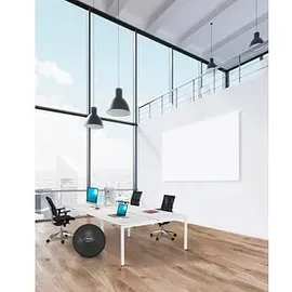 Paperflow easyDesk Doppelschreibtisch weiß rechteckig, 4-Fuß-Gestell weiß 240,0 x 166,0 cm