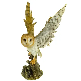 Joh. Vogler GmbH Große Schleiereule setzt zum Flug an 39 cm Uhu Eule Tierfigur bunt Vogel