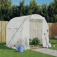 Gewächshaus Mit Stahlrahmen,treibhaus,pflanzenhaus,tomatenhaus Weiß 4 M2 2x2x2 M Vcws459514