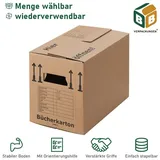 BB-Verpackungen Umzugskarton Bücherkarton Compact, 2-wellig, 40kg Traglast, 400 mm x 318 mm x 328 mm braun