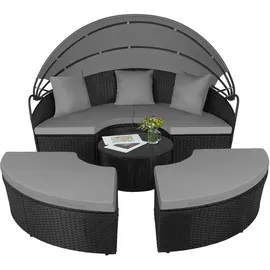 Tectake Sonneninsel Rattan schwarz