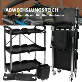 Trutzholm Montagewagen klappbar 65 Kg Traglast Beistellwagen mit Seitentasche