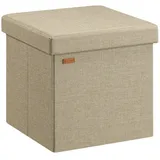 CASARIA Sitzhocker Beige 38x38x38cm Faltbar