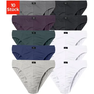 H.I.S. H.I.S »Männer Unterhose« Packung, 10 Stk. tlg in unifarben, Gr. 6L, weiß, grau-meliert, blau, blau-grün, anthrazit, aubergine, schwarz, , 44661645-6