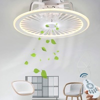 Deckenventilator Mit Beleuchtung LED Dimmbare Fan Deckenlampe Mit Beleuchtung Und Fernbedienung Metall Acryl Stille Elektrolüfter Deckenleuchte Wohnzimmer Schlafzimmer Kinderzimmer Fan Kronleuchter