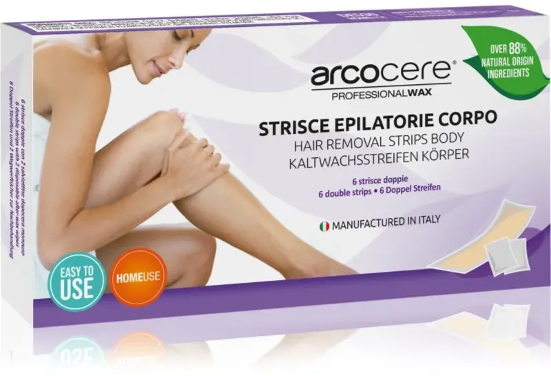 Arcocere Professional Wax Enthaarungsstreifen mit Wachs für den Körper für Damen 6 St.