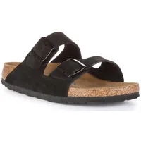 Birkenstock Arizona Weichbettung Veloursleder schmal schwarz 37