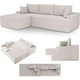 Juskys Sofa Coredo Links Cord Beige