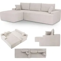 Juskys Sofa Coredo Links Cord Beige