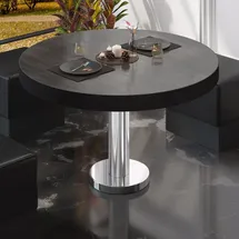 GGM Möbel Bistro Loungetisch Ø 70 x 41 cm Wenge/Edelstahl