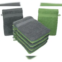 Betz Waschhandschuh 16 x 21 cm anthrazit und apfelgrün 10 St.
