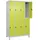 C+P Spind Stahl 1950 x 1200 x 500 mm lichtgrau/clowngrün 4 Abteile abschließbar