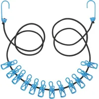 PRO PLUS Wäscheleine elastisch mit 12 Wäscheklammern