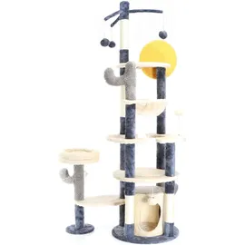 fudajo Katzenkratzbaum Kaktusdesign 172 cm dunkelgrau