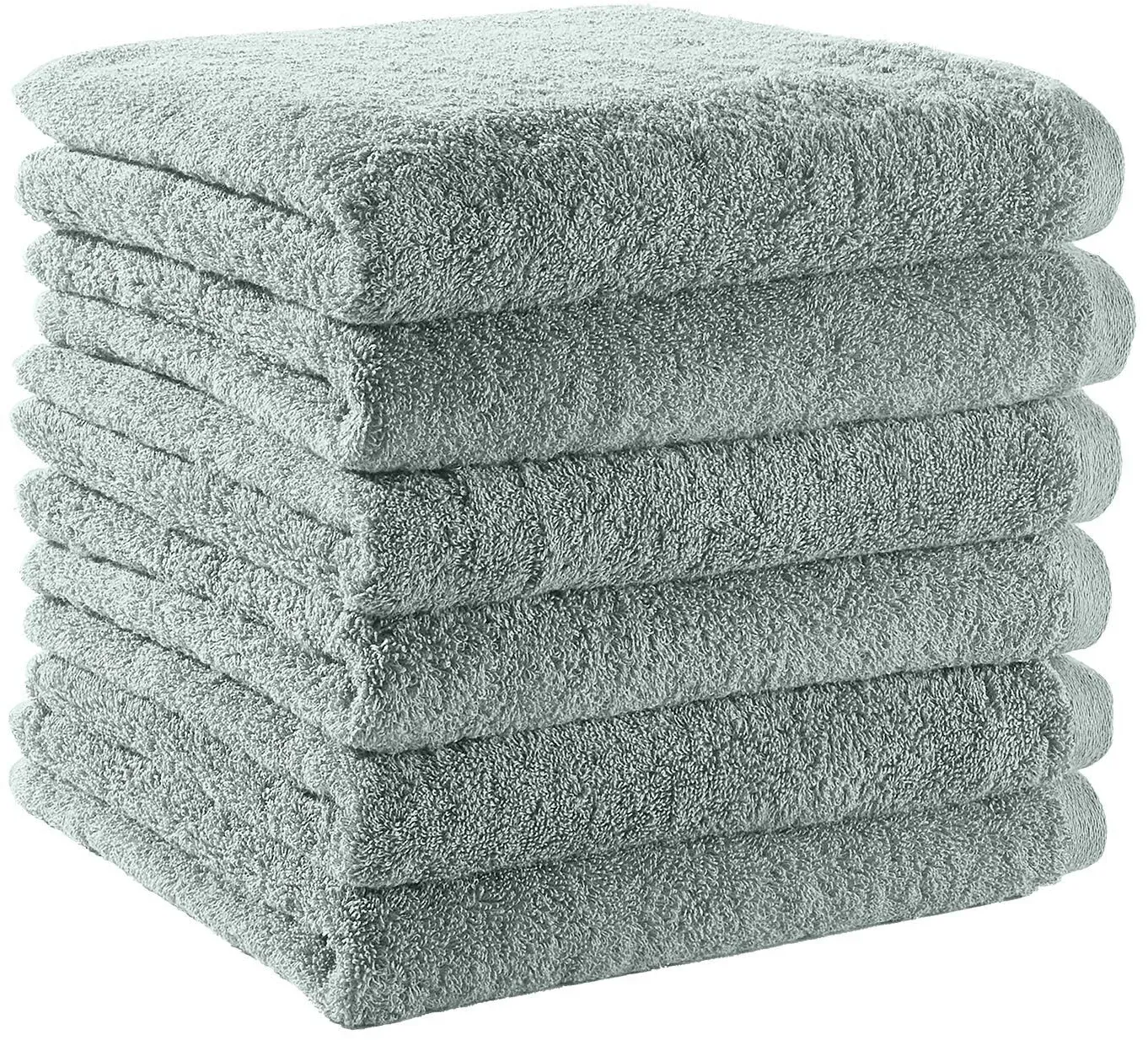 BettwarenShop Handtuch Serie Premium Handtuch 6er Pack 50x100 cm | silber - grau