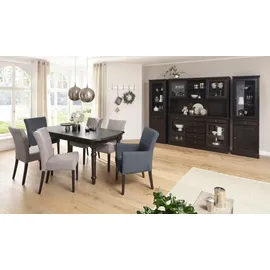 Home Affaire "King", grau (grau, wenge), B:60cm H:92cm T:65cm, 100% Polyester, Stühle, Polsterstuhl, Armlehnstuhl, Gestell Massivholz,