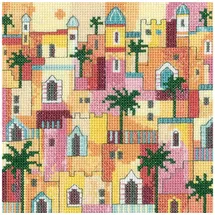 Heritage Crafts Kreuzstich Stickpackung Aida Impressionen von Monaco (A), Zählmuster