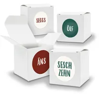 Adventskalender zum Füllen 24x Würfelbox 650mm WEISS inkl Stickerbogen V04 Z27