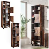 Vicco Ilias Old Style Hochschrank 60 x 190 cm Weiß Spanplatte