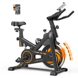Decorcn Ergometer Heimtrainer Fahrrad mit APP - Magnetischer Widerstand Fitnessbike, Stille Stationäre Spinning Bike Indoor, LCD-Monitor, Pulsmesser iPad-Halterung, Hometrainer 150 kg Belastbar