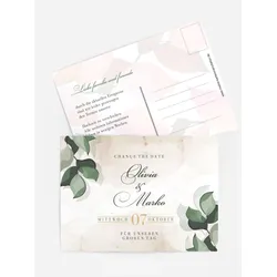 Save the Date Karten selbst gestalten mit Spruch und Fotos im Onlinedesigner bei Meine-Kartenmanufaktur.de