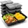 casativo 20 Lebensmittelboxen mit Deckel u. 3 Fächern, Bento-Boxen 1,2 l, wiederverwendbare Essensboxen für Mitnahme, Aufbewahrung und Einfrieren