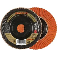 RHODIUS TOPline JUMBO LONGLIFE TRIM Fächerschleifscheibe 115 x 22,23