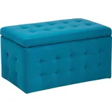 Beliani Hocker Marineblau Samt Rechteckig mit Stauraum Deckel Steppung Modern Sitzbank Bettbank Fußbank Fußhocker Schemel Schlafzimmer Wohnzimmer flur - blau