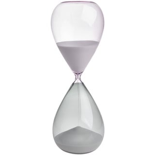 TFA Sanduhr 30 Minuten, 18.6010.02.40, aus Glas, Zeitmesser, Timer, grau-rosa, Sand, (L) (B) 90 x (H) 230 mm