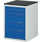 NW NORDWEST Schubladenschrank Bk 650 H820xb580xt650mm grau/blau 5 Schubl.einfach.tecwerk