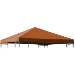 DEGAMO Ersatzdach für Metall- und Alupavillon 3x3 Meter terracottafarben, wasserdicht PVC-beschichtet