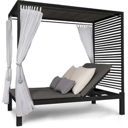 Blumfeldt Eremitage Double Lux Sonnenliege 4 Liegepositionen 2 Personen 6 cm Polster Schwarz