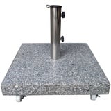 Pure Home & Garden 40 kg Granit Schirmständer mit XXL Rollen einzeln feststellbar