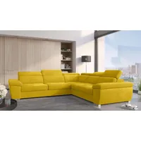 99rooms Ecksofa Leila, L-Form, Eckcouch, Ottomane links oder rechts bestellbar, mit Bettfunktion, Bettkasten gelb