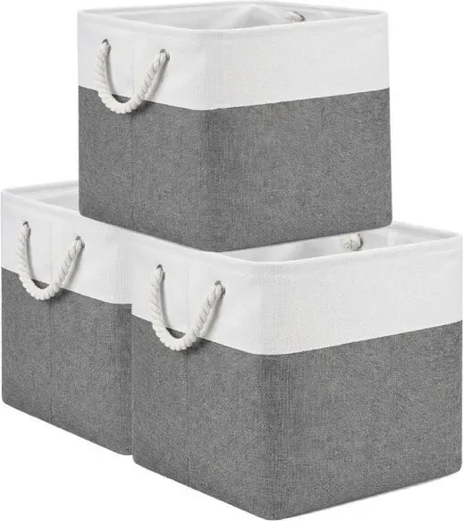 3er-Set klappbare Stoff-Aufbewahrungswürfel 28 x 28 cm, Kleiderschrankschubladen für Regale und Schlafzimmer