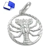 unbespielt Sternzeichenanhänger Anhänger Sternzeichen Krebs 925 Silber 15 mm inkl. kleiner Schmuckbox, Silberschmuck für Damen und Herren silberfarben