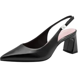 TAMARIS Damen Sling Pump mit Blockabsatz Leder, schwarz, 38 EU