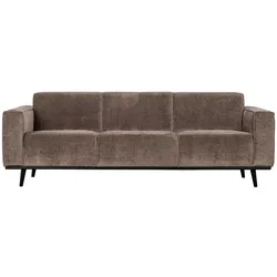 Cord Sofa in Taupe Vierfußgestell aus Holz