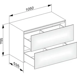 Keuco Edition 11 105x35x53,5cm, m LED, Lac hgl we