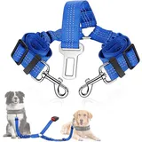 LuxusKollektion Hunde-Halsband Anschnallgurt Hund Auto verstellbar 2 Mittel in 1 Hellblau