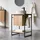 Tikamoon Waschtisch 60 cm aus Metall und Teakholz Materialmix industrieller Stil Einzel