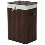Homcom Wäschekorb mit Deckel 72L, Dunkelbraun