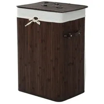 Homcom Wäschekorb mit Deckel 72L, Dunkelbraun