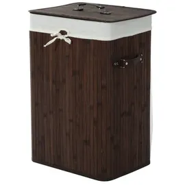 Homcom Wäschekorb mit Deckel 72L, Dunkelbraun