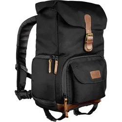 mantona Luis - Rucksack für Digitalkamera mit Objektiven - Nylon, Leder - Schwar...