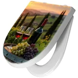 Primedeco WC-Sitz mit Absenkautomatik Motiv Weinlandschaft (1-St), Absenkautomatik, Soft-Close grün