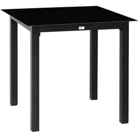 Outsunny Gartentisch 80 x 80 x 74 cm Schwarz