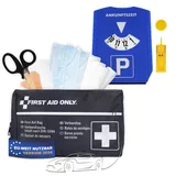First Aid Only Kfz Verbandtasche DIN 13164 inkl. 5-in-1 Parkscheibe | Auto Verbandskasten als Erste Hilfe Set für HU (StVO-konform) | Notfalltasche für Auto und Motorrad | P-10019