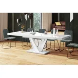 Design Esstisch Tisch HEV-111 ausziehbar 160 bis 256 cm - Weiß